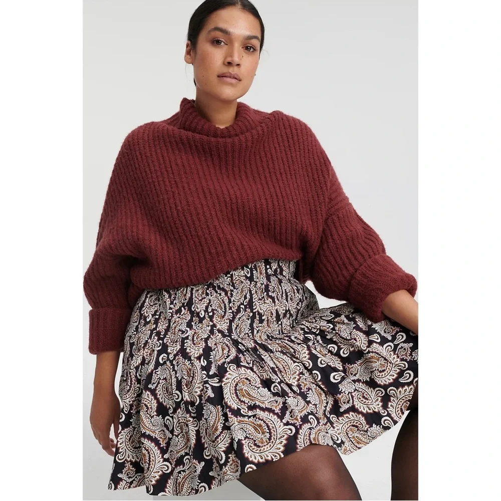 Anthropologie Pintuck Mini Skirt - NWT - SZ XL - Picture 1 of 14